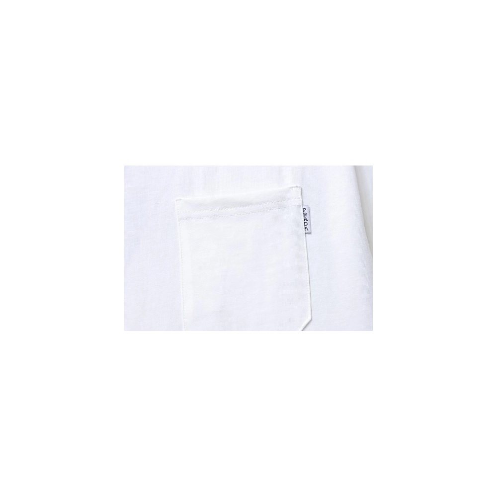 Prada Label Pocket T-shirt White,Prada T-shirts,T-Shirts,CLOTHES