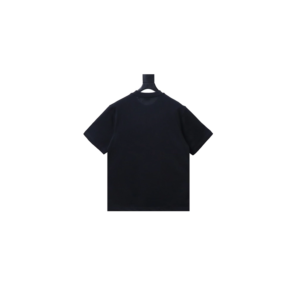 Prada Painted Logo Print T-shirt Black,Prada T-shirts,T-Shirts,CLOTHES