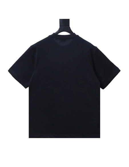 Prada Painted Logo Print T-shirt Black,Prada T-shirts,T-Shirts,CLOTHES