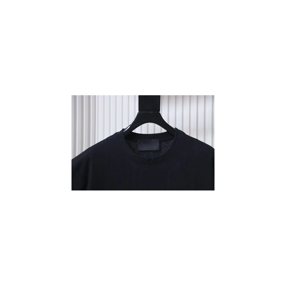 Prada Painted Logo Print T-shirt Black,Prada T-shirts,T-Shirts,CLOTHES