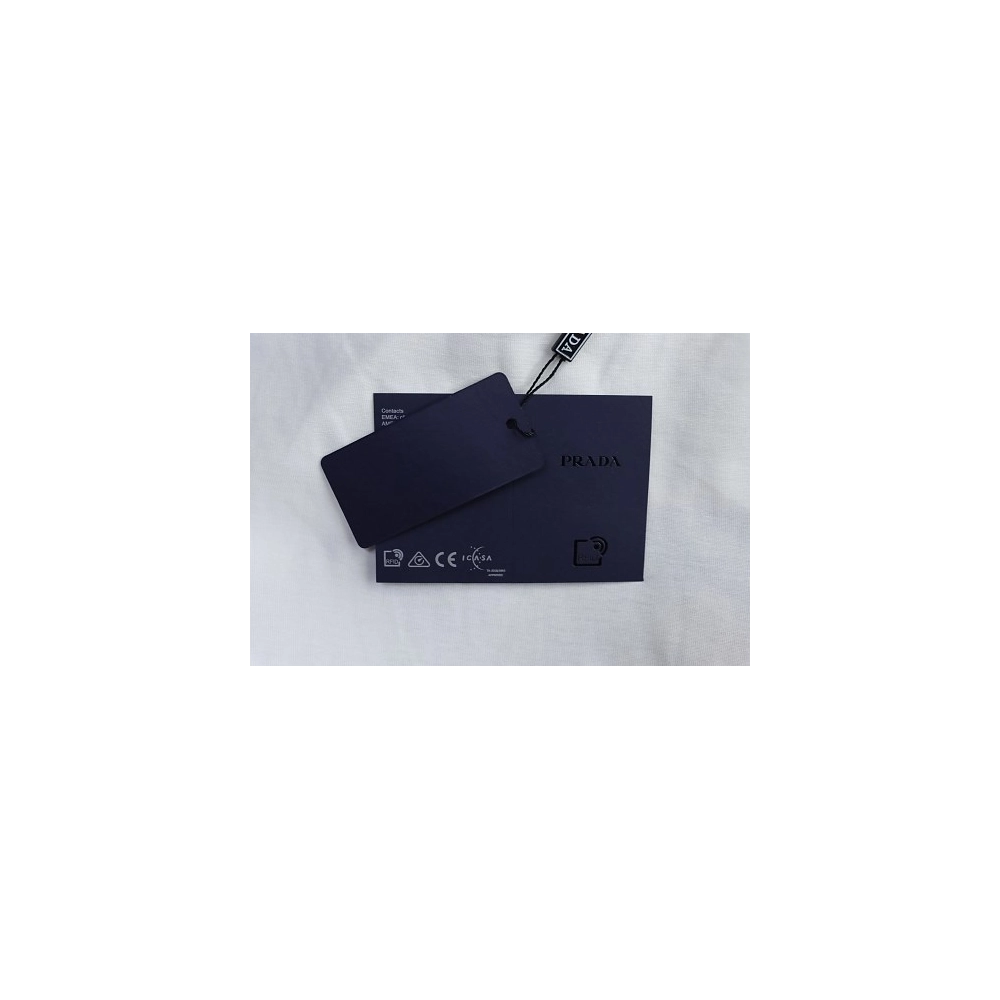 Prada Painted Logo Print T-shirt White,Prada T-shirts,T-Shirts,CLOTHES