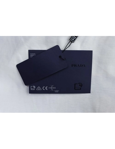 Prada Painted Logo Print T-shirt White,Prada T-shirts,T-Shirts,CLOTHES