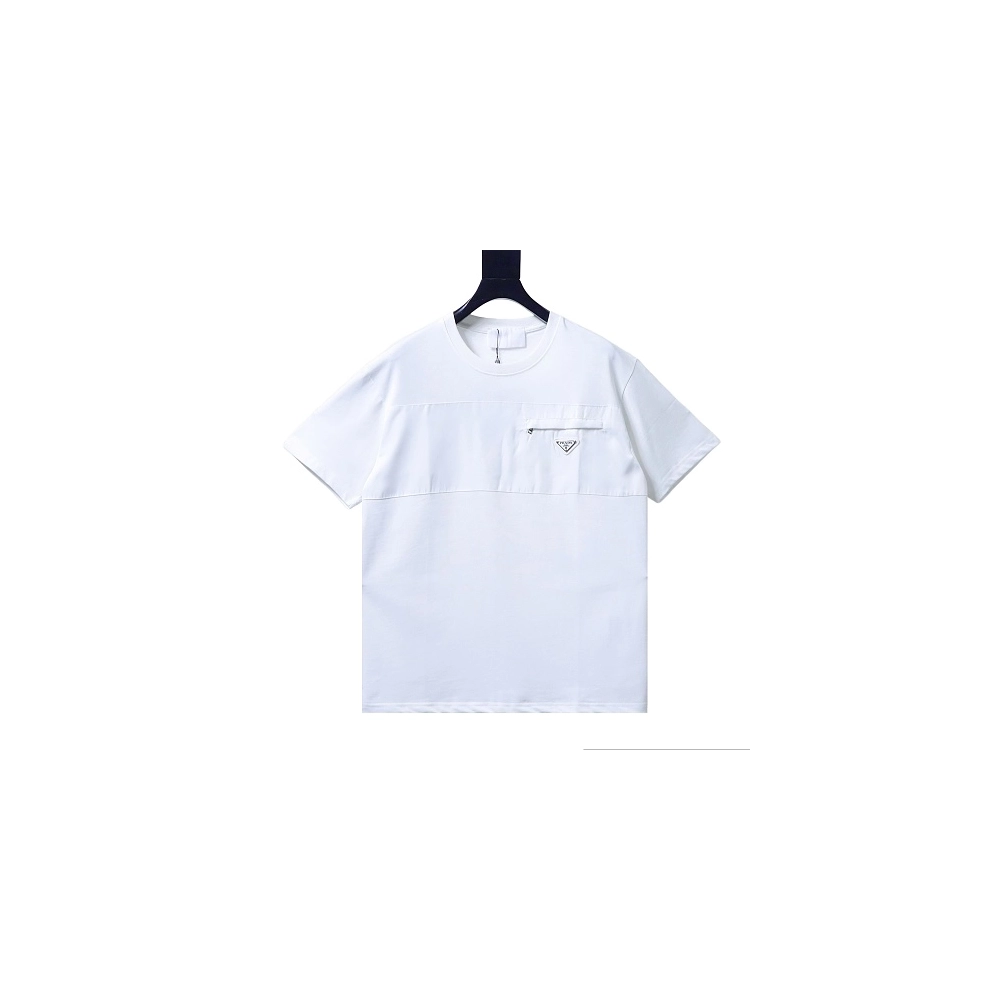 Prada Patch Pocket T-shirt White,Prada T-shirts,T-Shirts,CLOTHES