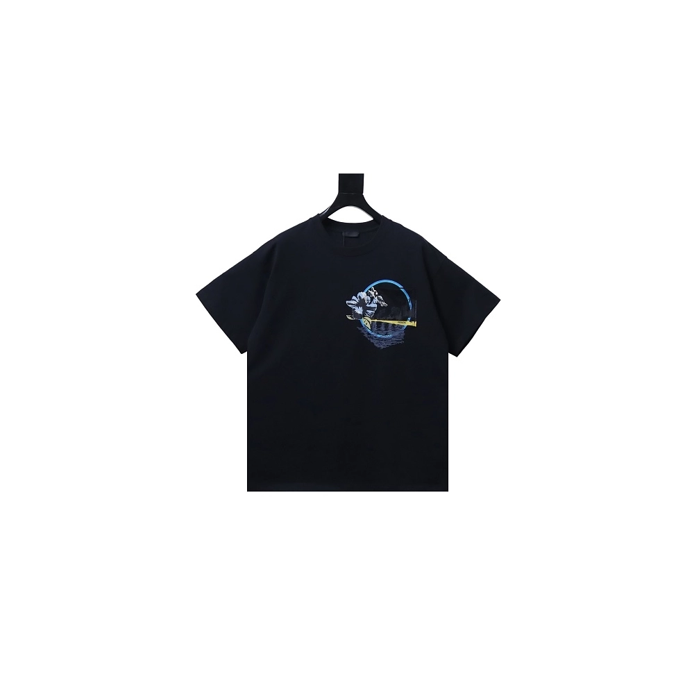 Prada Pocket Peony Print T-Shirt Black,Prada T-shirts,T-Shirts,CLOTHES