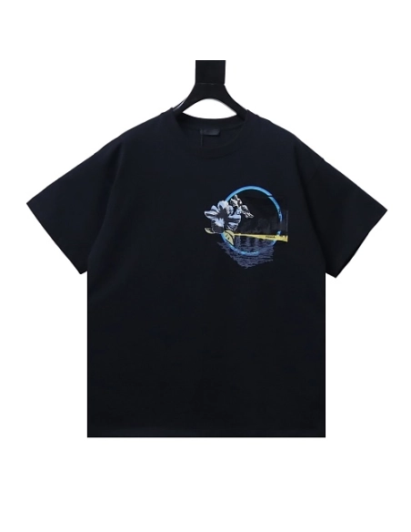 Prada Pocket Peony Print T-Shirt Black,Prada T-shirts,T-Shirts,CLOTHES