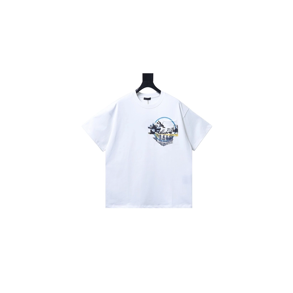 Prada Pocket Peony Print T-Shirt White,Prada T-shirts,T-Shirts,CLOTHES
