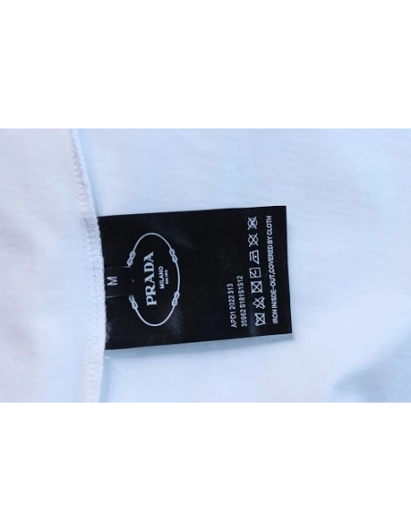 Prada Pocket Peony Print T-Shirt White,Prada T-shirts,T-Shirts,CLOTHES