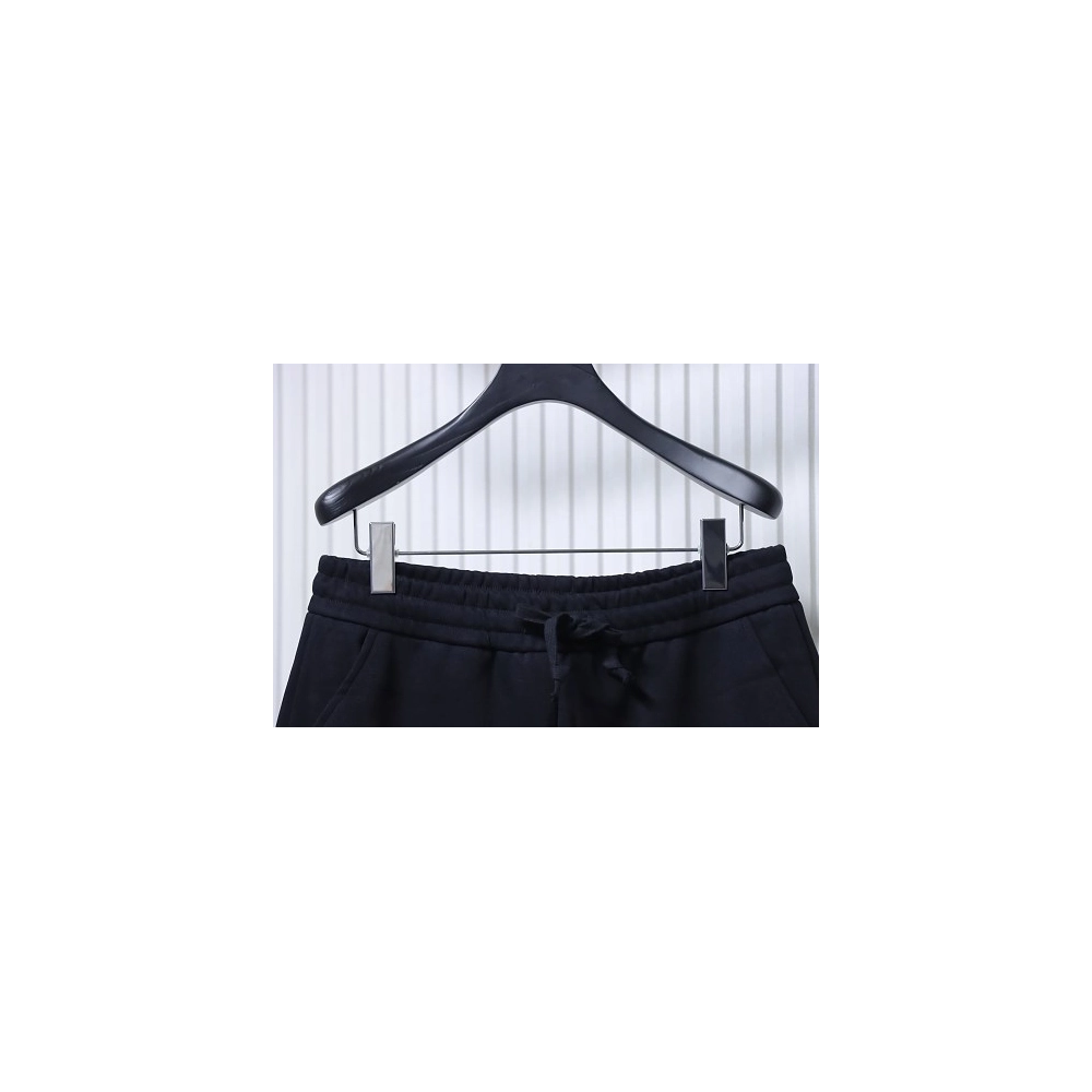 Prada Triangle Logo Hand-Drawn Print Shorts Black,Prada Shorts,Shorts,CLOTHES