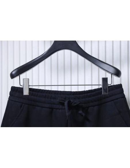 Prada Triangle Logo Hand-Drawn Print Shorts Black,Prada Shorts,Shorts,CLOTHES