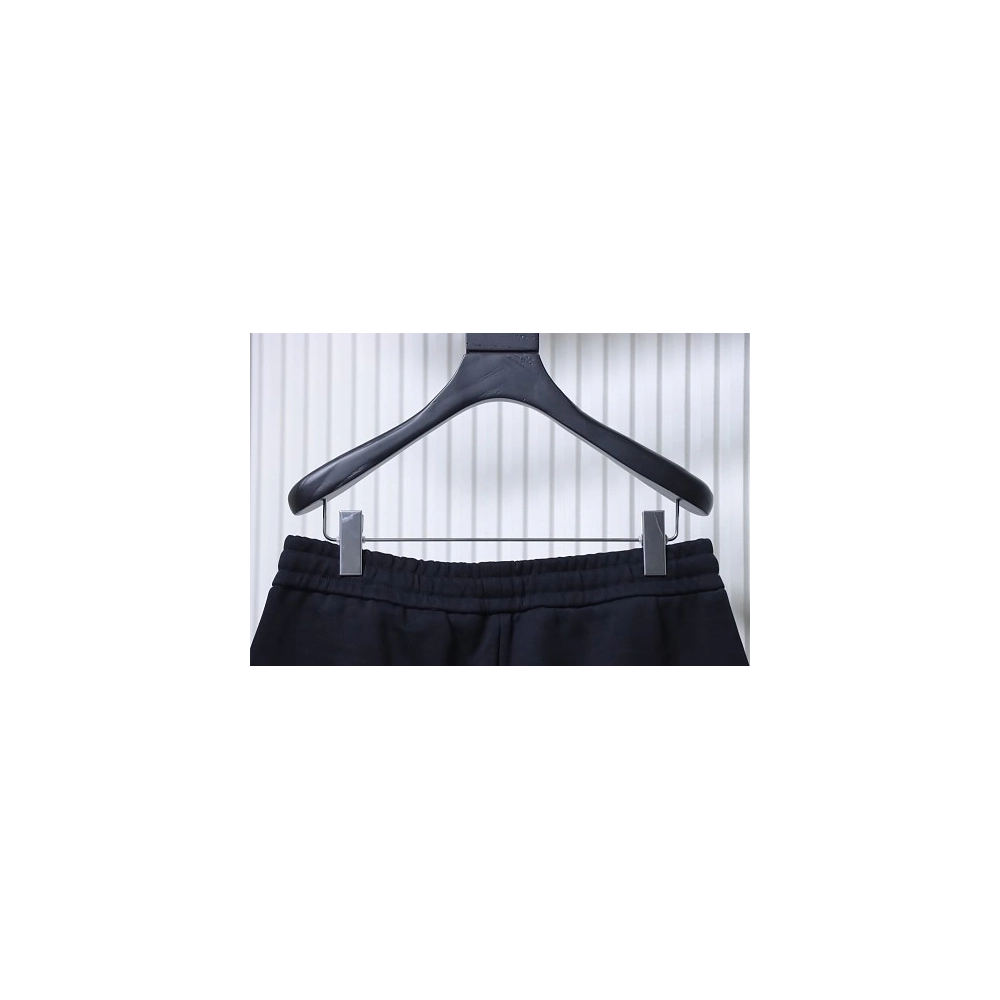 Prada Triangle Logo Hand-Drawn Print Shorts Black,Prada Shorts,Shorts,CLOTHES