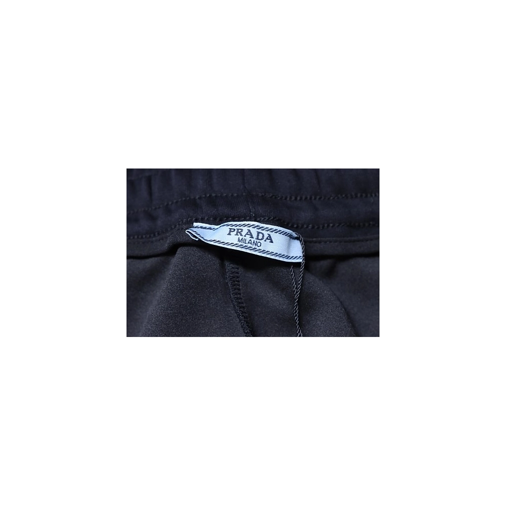 Prada Triangle Logo Hand-Drawn Print Shorts Black,Prada Shorts,Shorts,CLOTHES