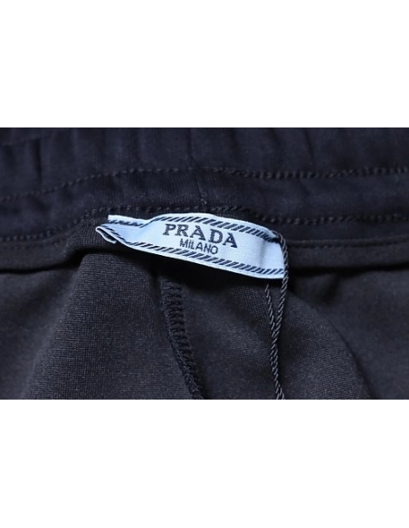 Prada Triangle Logo Hand-Drawn Print Shorts Black,Prada Shorts,Shorts,CLOTHES