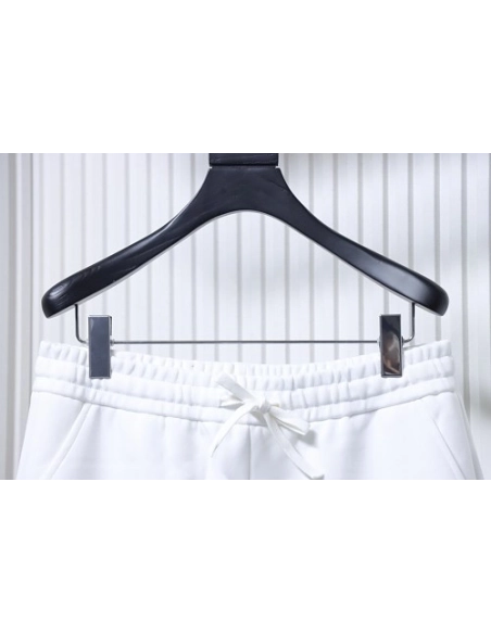 Prada Triangle Logo Hand-Drawn Print Shorts White,Prada Shorts,Shorts,CLOTHES