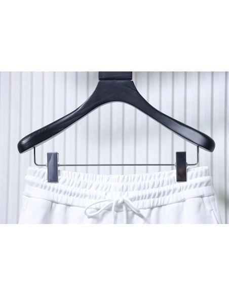 Prada White Shorts with Striped Hem,Prada Shorts,Shorts,CLOTHES