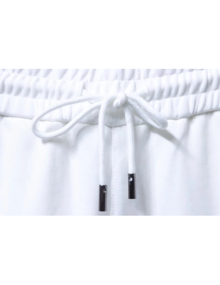 Prada White Shorts with Striped Hem,Prada Shorts,Shorts,CLOTHES