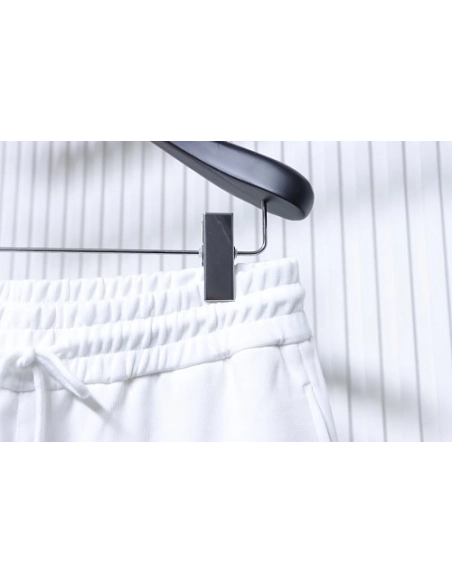 Prada White Shorts with Striped Hem,Prada Shorts,Shorts,CLOTHES