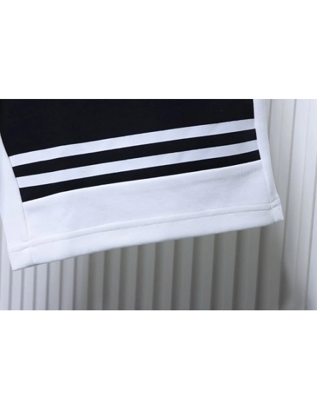 Prada White Shorts with Striped Hem,Prada Shorts,Shorts,CLOTHES