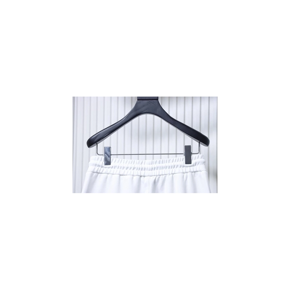 Prada White Shorts with Striped Hem,Prada Shorts,Shorts,CLOTHES