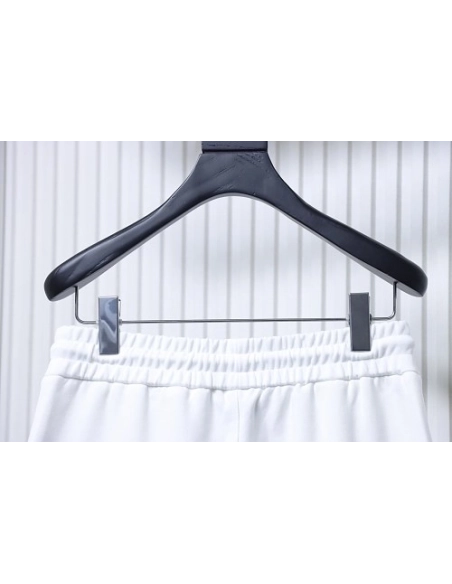 Prada White Shorts with Striped Hem,Prada Shorts,Shorts,CLOTHES