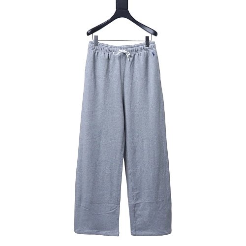 Ralph Lauren Embroidered Logo Casual Trousers Gray,Ralph Lauren Trousers,Jeans,CLOTHES
