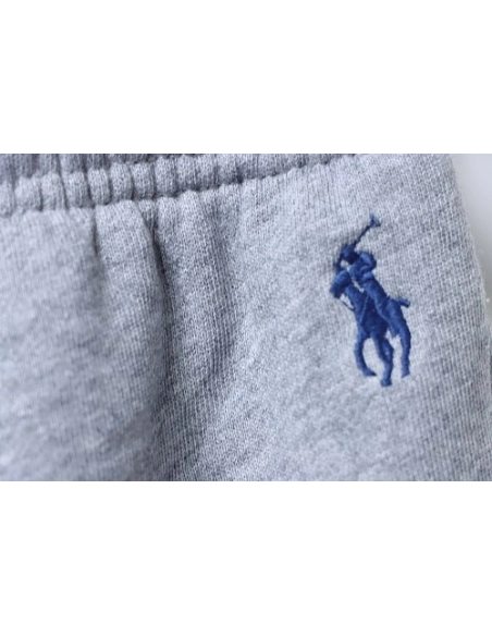 Ralph Lauren Embroidered Logo Casual Trousers Gray,Ralph Lauren Trousers,Jeans,CLOTHES