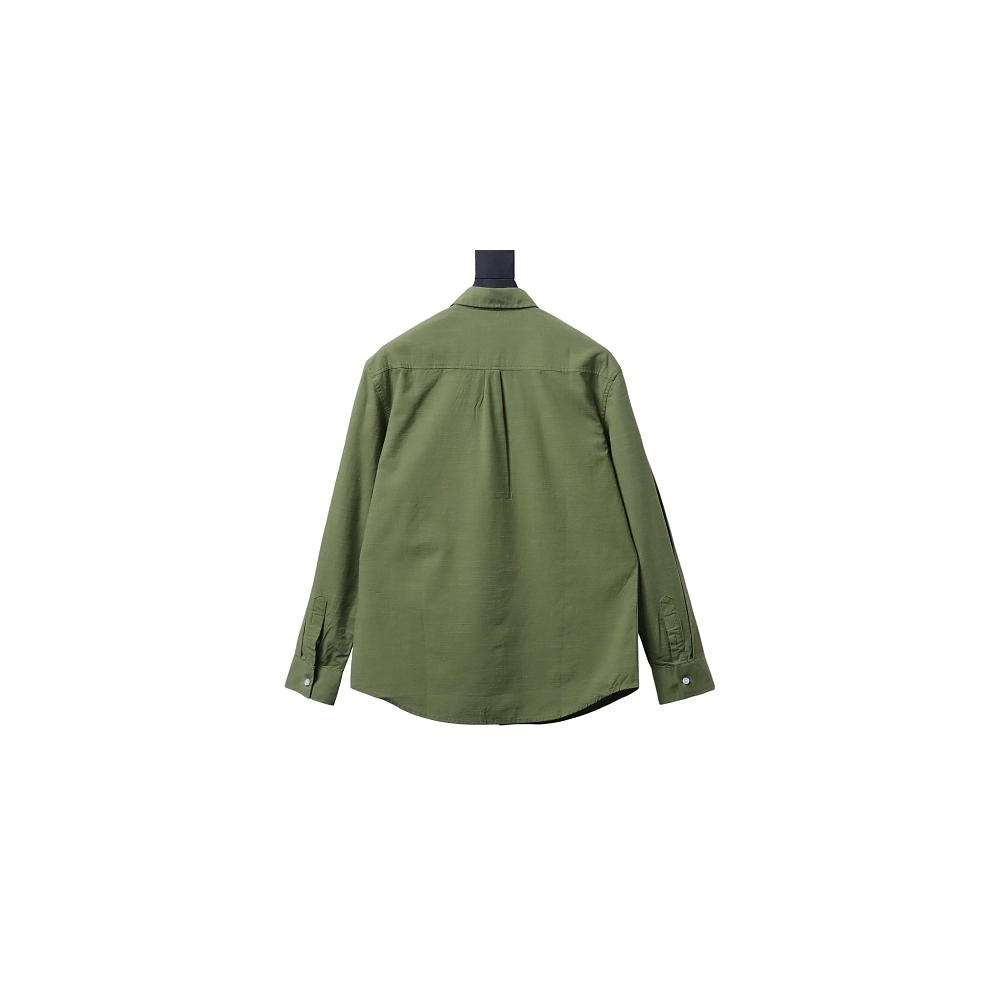 Ralph Lauren Small Warhorse Logo Embroidered Long-Sleeve Shirt Green,Ralph Lauren T-Shirts,T-Shirts,CLOTHES