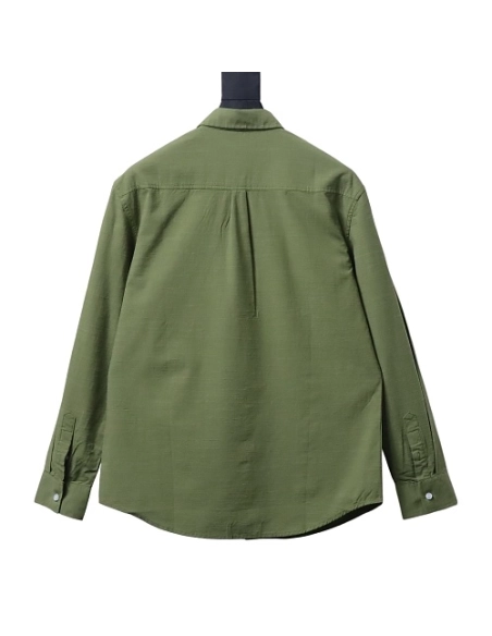 Ralph Lauren Small Warhorse Logo Embroidered Long-Sleeve Shirt Green,Ralph Lauren T-Shirts,T-Shirts,CLOTHES