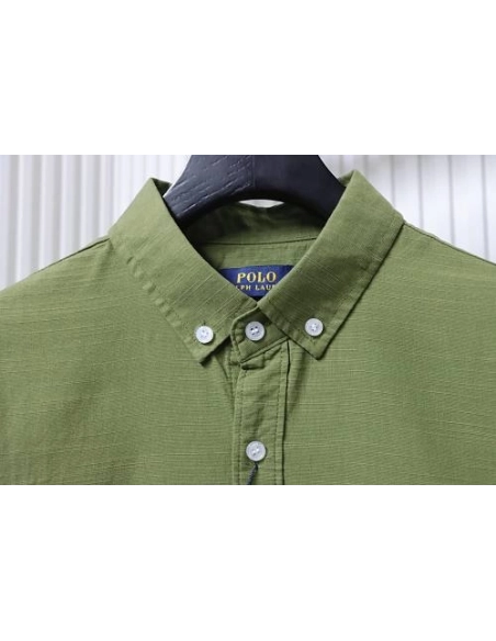 Ralph Lauren Small Warhorse Logo Embroidered Long-Sleeve Shirt Green,Ralph Lauren T-Shirts,T-Shirts,CLOTHES