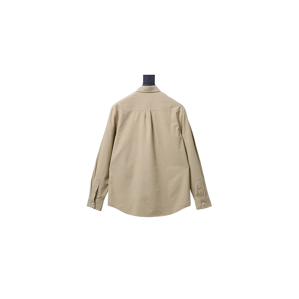 Ralph Lauren Small Warhorse Logo Embroidered Long-Sleeve Shirt Khaki,Ralph Lauren T-Shirts,T-Shirts,CLOTHES