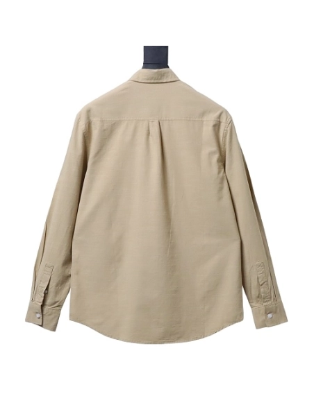 Ralph Lauren Small Warhorse Logo Embroidered Long-Sleeve Shirt Khaki,Ralph Lauren T-Shirts,T-Shirts,CLOTHES