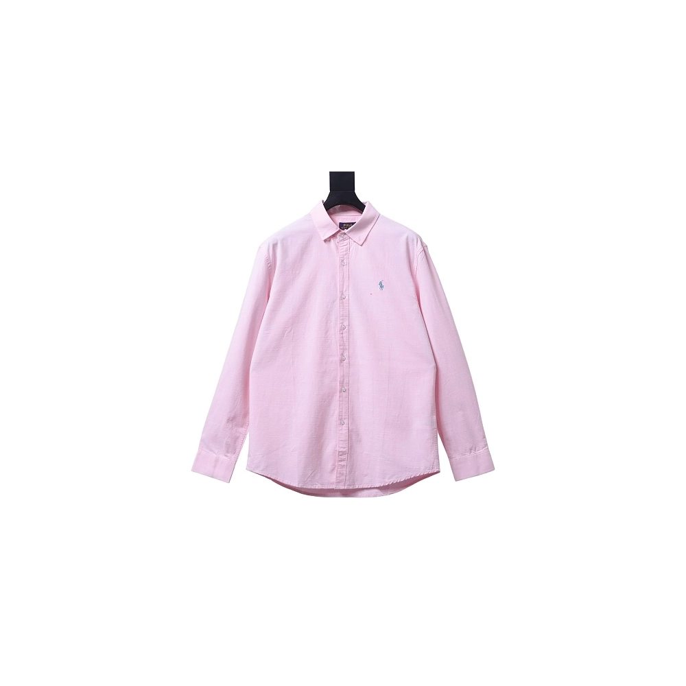 Ralph Lauren Small Warhorse Logo Embroidered Long-Sleeve Shirt Pink,Ralph Lauren T-Shirts,T-Shirts,CLOTHES