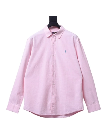 Ralph Lauren Small Warhorse Logo Embroidered Long-Sleeve Shirt Pink,Ralph Lauren T-Shirts,T-Shirts,CLOTHES