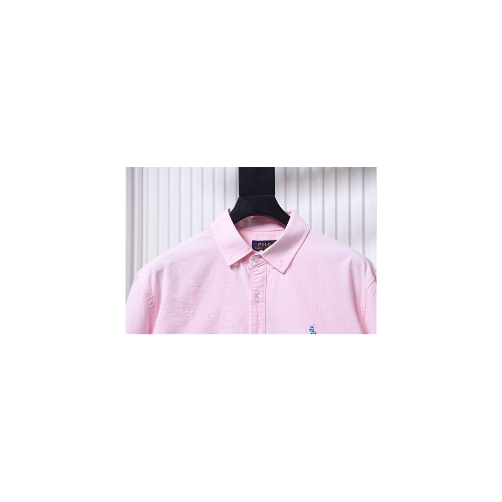 Ralph Lauren Small Warhorse Logo Embroidered Long-Sleeve Shirt Pink,Ralph Lauren T-Shirts,T-Shirts,CLOTHES