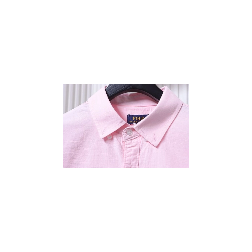 Ralph Lauren Small Warhorse Logo Embroidered Long-Sleeve Shirt Pink,Ralph Lauren T-Shirts,T-Shirts,CLOTHES