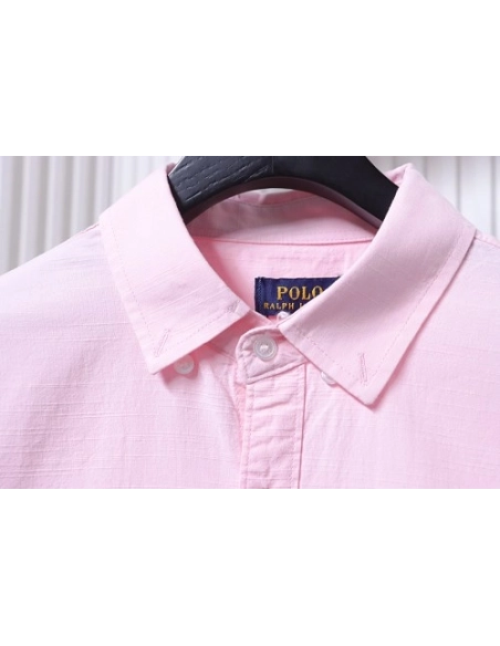 Ralph Lauren Small Warhorse Logo Embroidered Long-Sleeve Shirt Pink,Ralph Lauren T-Shirts,T-Shirts,CLOTHES
