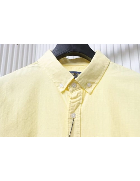 Ralph Lauren Small Warhorse Logo Embroidered Long-Sleeve Shirt Yellow,Ralph Lauren T-Shirts,T-Shirts,CLOTHES