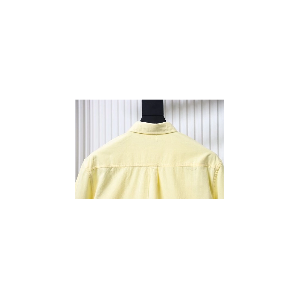 Ralph Lauren Small Warhorse Logo Embroidered Long-Sleeve Shirt Yellow,Ralph Lauren T-Shirts,T-Shirts,CLOTHES