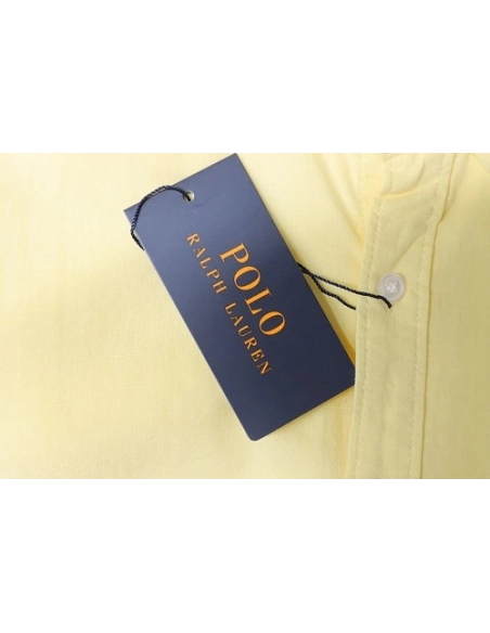 Ralph Lauren Small Warhorse Logo Embroidered Long-Sleeve Shirt Yellow,Ralph Lauren T-Shirts,T-Shirts,CLOTHES