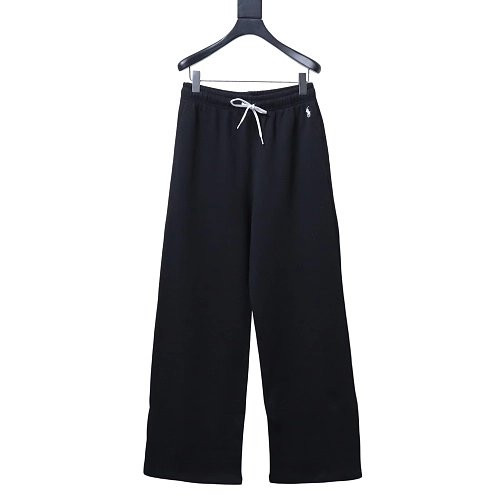 Ralph Lauren White Embroidered Logo Casual Trousers Black,Ralph Lauren Trousers,Jeans,CLOTHES