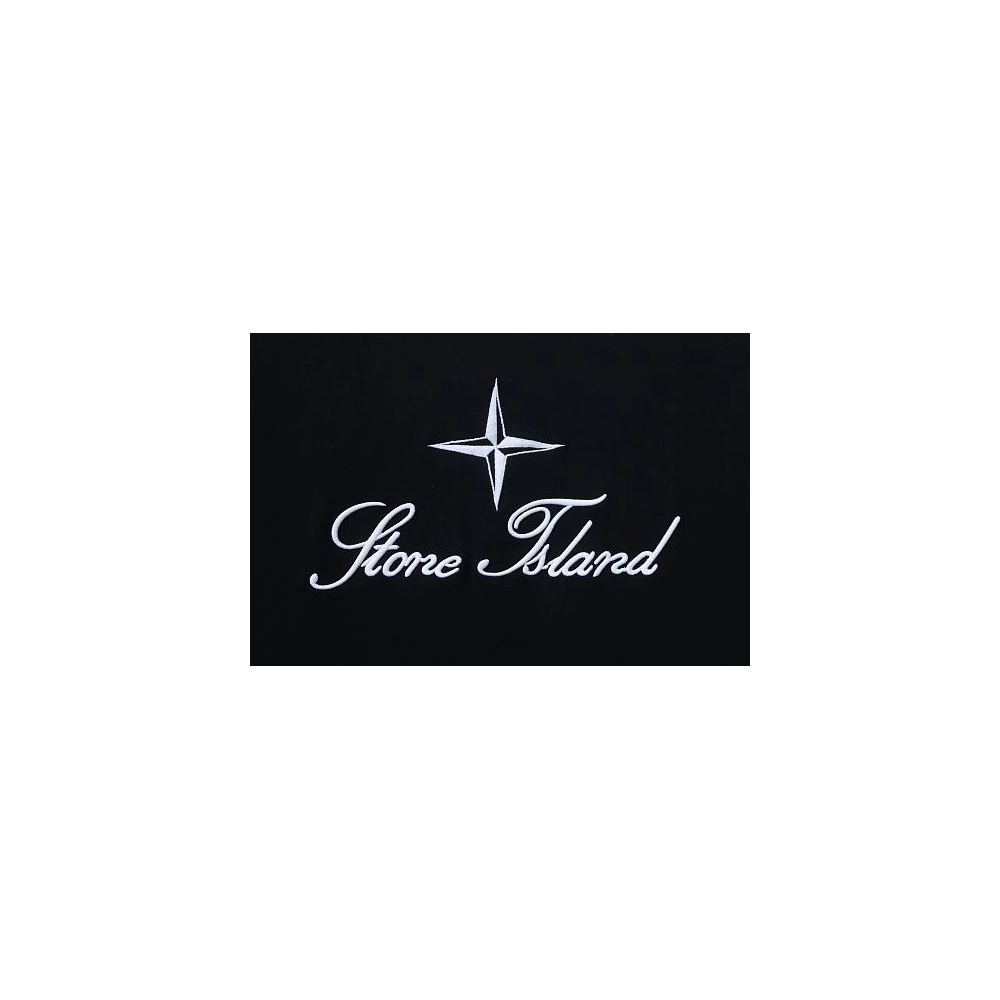 Stone Island Letter Embroidery T-Shirt Black,Stone Island T-Shirts,T-Shirts,CLOTHES