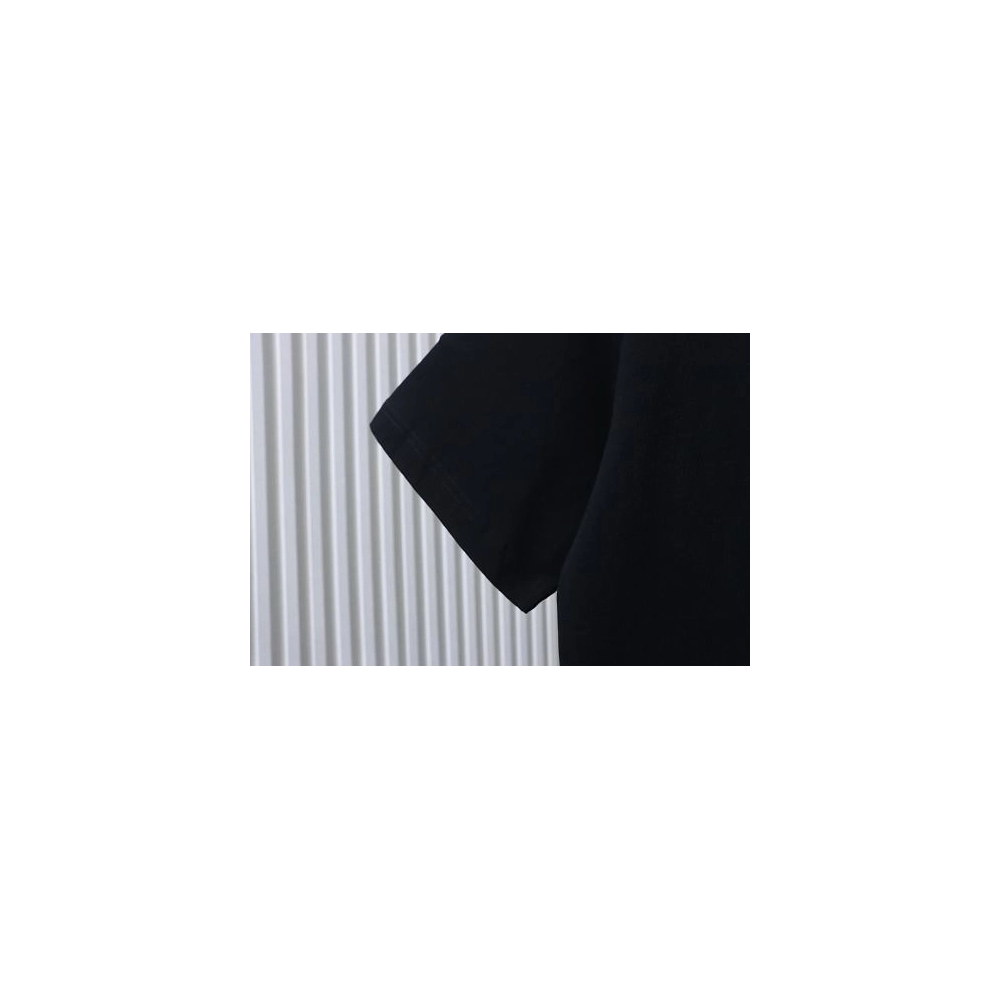 Stone Island Letter Embroidery T-Shirt Black,Stone Island T-Shirts,T-Shirts,CLOTHES
