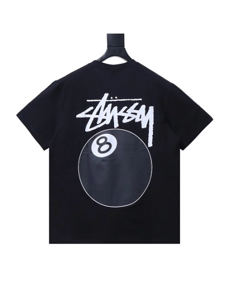 Stussy 8-Ball Billiards Graphic T-Shirt Black,Stussy T-Shirts,T-Shirts,CLOTHES