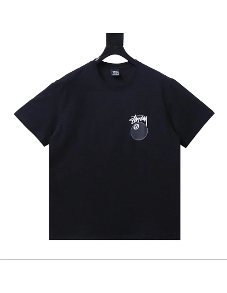 Stussy 8-Ball Billiards Graphic T-Shirt Black,Stussy T-Shirts,T-Shirts,CLOTHES