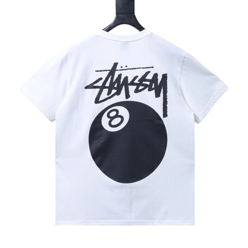 Stussy 8-Ball Billiards Graphic T-Shirt White,Stussy T-Shirts,T-Shirts,CLOTHES