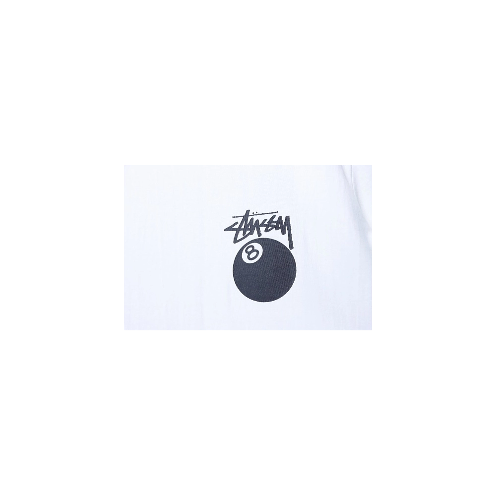 Stussy 8-Ball Billiards Graphic T-Shirt White,Stussy T-Shirts,T-Shirts,CLOTHES