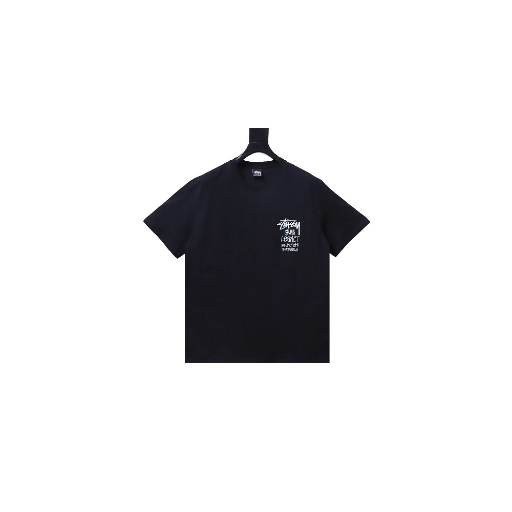 Stussy Cylindrical Logo Print T-Shirt Black,Stussy T-Shirts,T-Shirts,CLOTHES