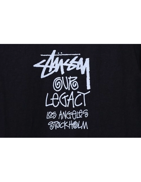 Stussy Cylindrical Logo Print T-Shirt Black,Stussy T-Shirts,T-Shirts,CLOTHES