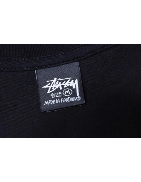Stussy Cylindrical Logo Print T-Shirt Black,Stussy T-Shirts,T-Shirts,CLOTHES