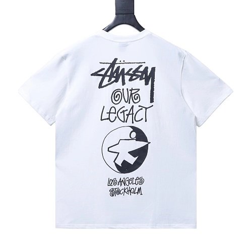 Stussy Cylindrical Logo Print T-Shirt White,Stussy T-Shirts,T-Shirts,CLOTHES