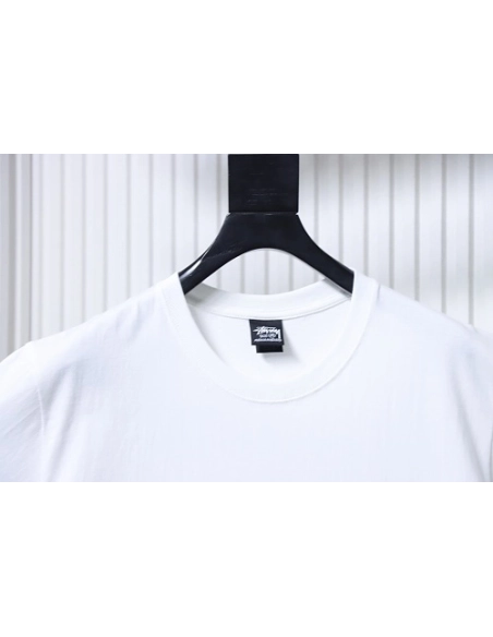 Stussy Cylindrical Logo Print T-Shirt White,Stussy T-Shirts,T-Shirts,CLOTHES